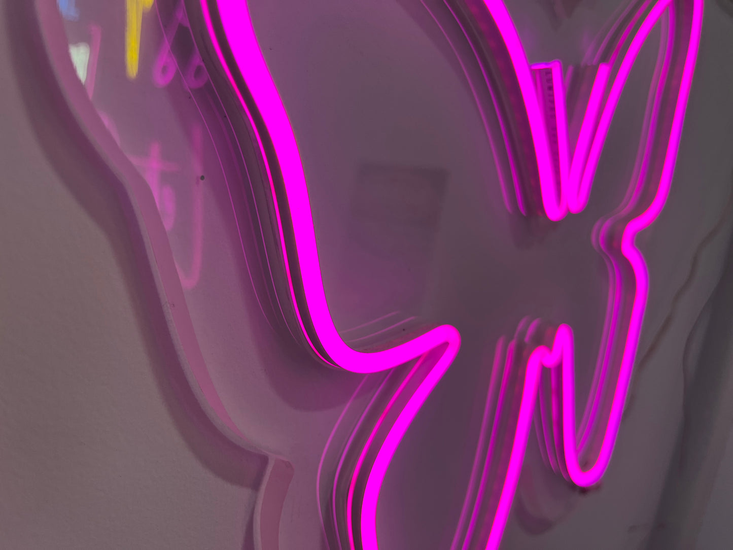 Pink Neon Butterfly Sign