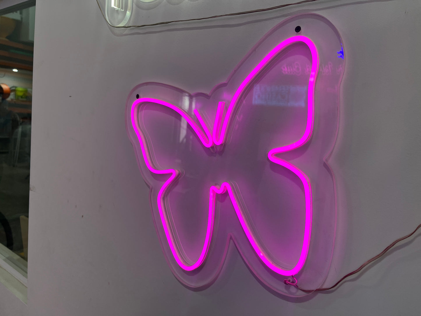 Pink Neon Butterfly Sign