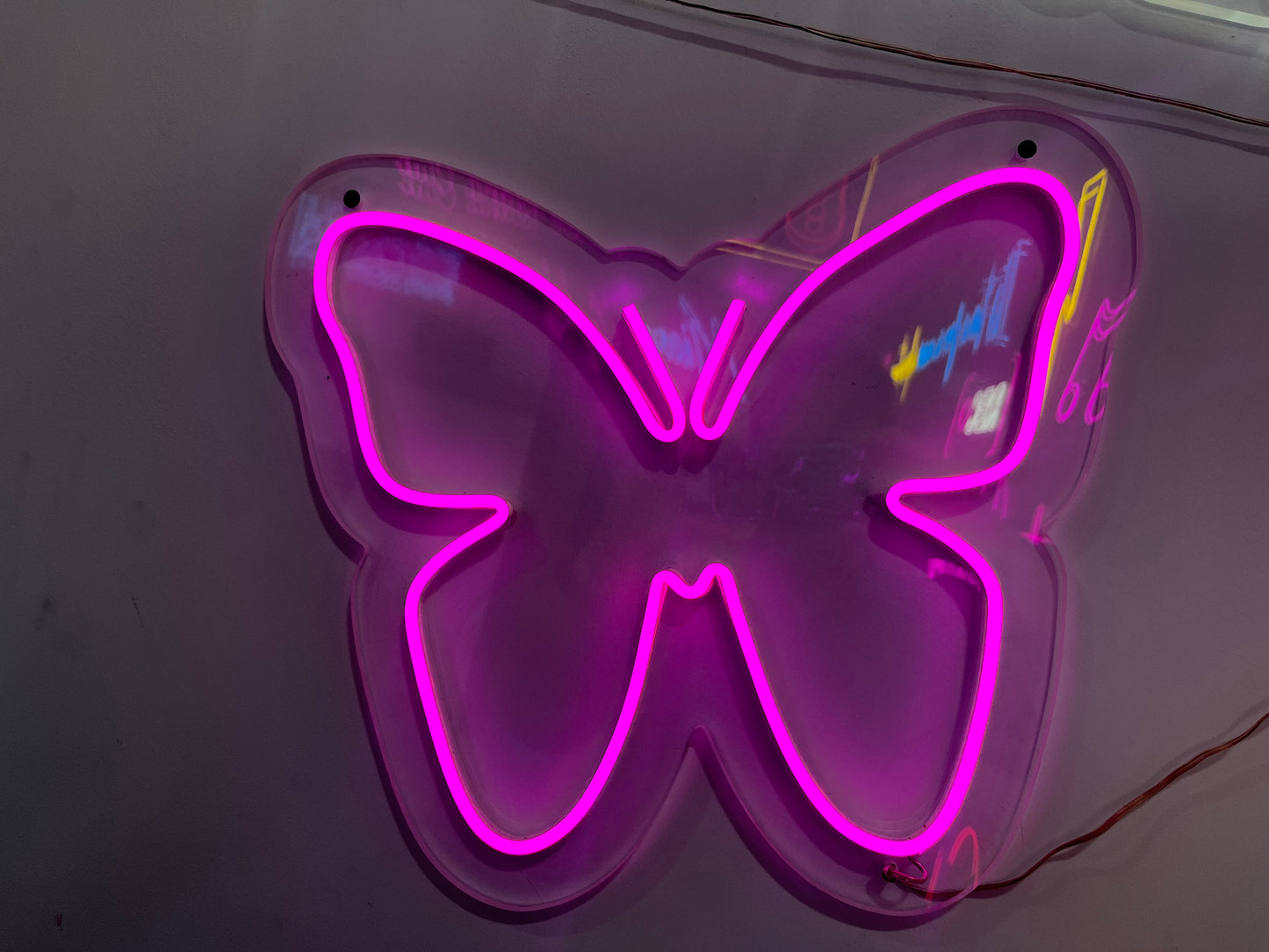 Pink Neon Butterfly Sign