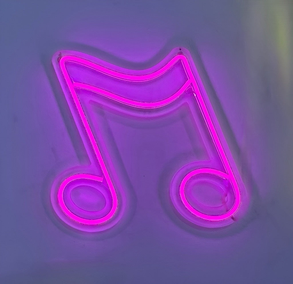 Hot Pink Music Note LED Neon Sign