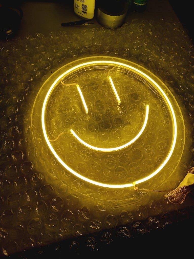 Neon Smiley Face Sign