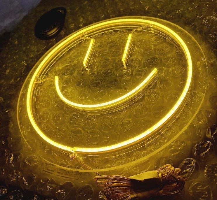 Neon Smiley Face Sign